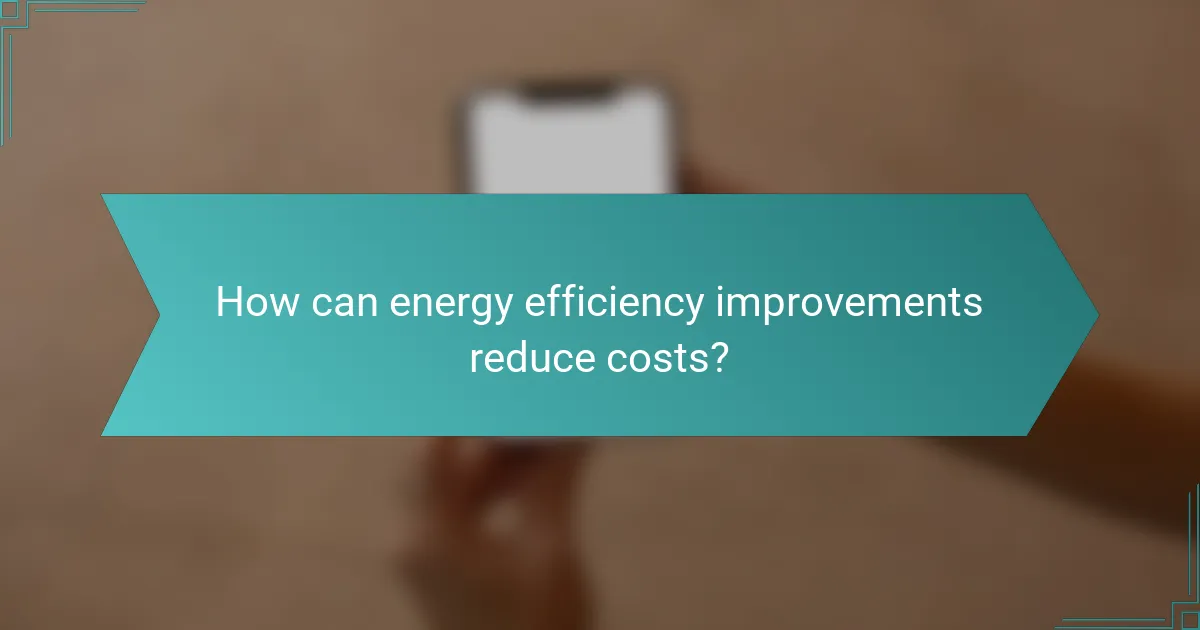 How can energy efficiency improvements reduce costs?