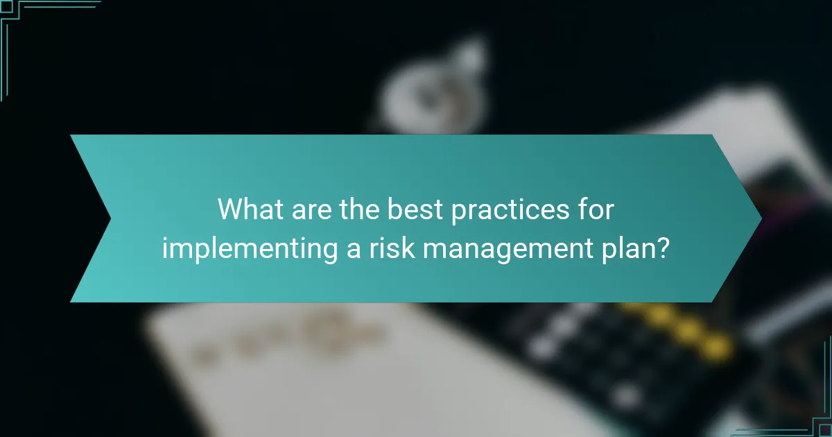 What are the best practices for implementing a risk management plan?