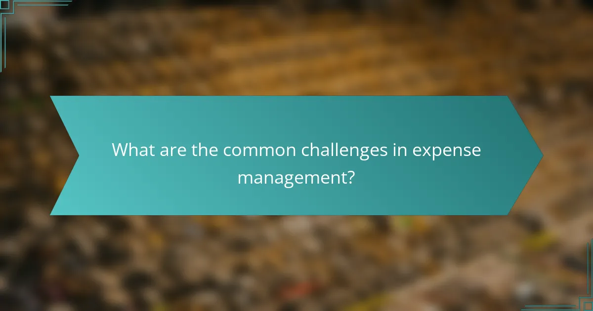 What are the common challenges in expense management?