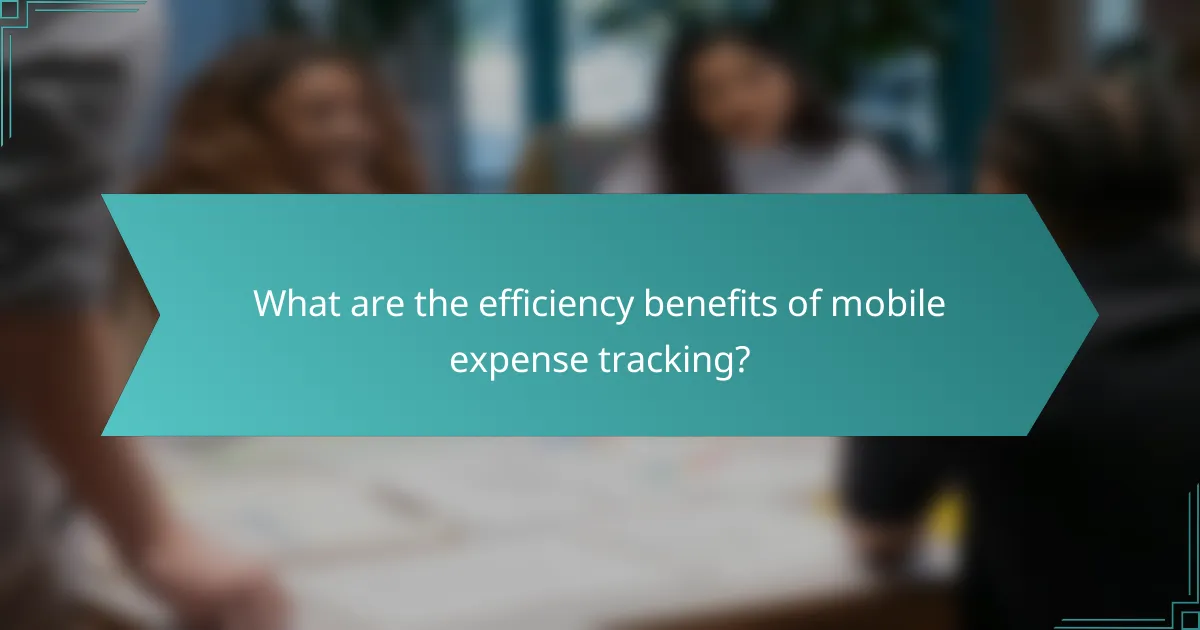 What are the efficiency benefits of mobile expense tracking?