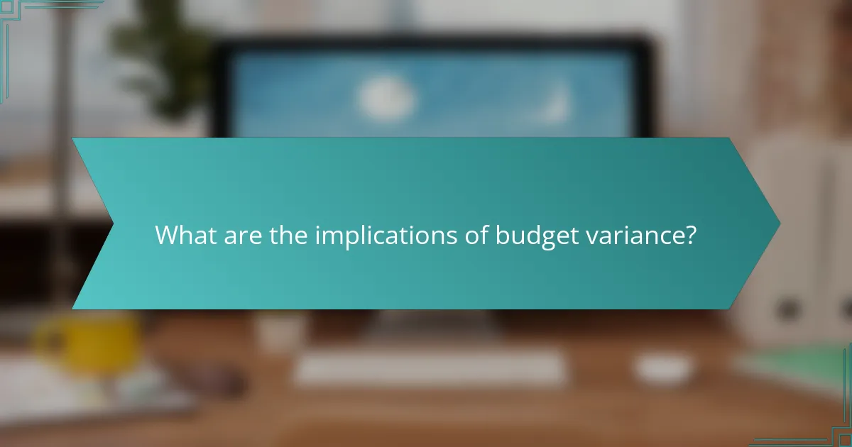 What are the implications of budget variance?