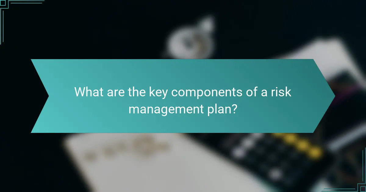What are the key components of a risk management plan?